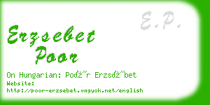 erzsebet poor business card